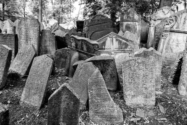在布拉格，捷克共和国的老犹太公墓 — 图库照片