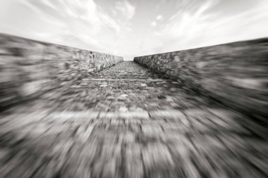 Venedik fortezza City Rethymno Crete Island - Yunanistan. Gökyüzü giden yol