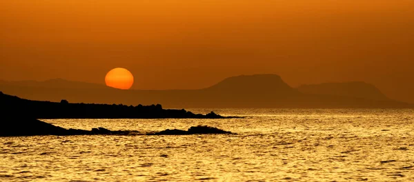 カラフルな夕日や海のクレタ島 — ストック写真