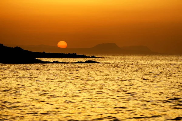 カラフルな夕日や海のクレタ島 — ストック写真