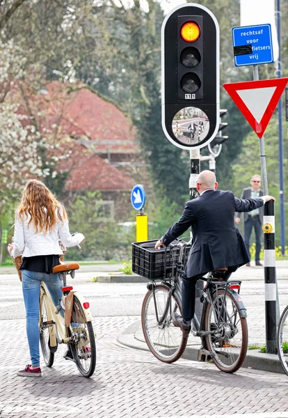 Közlekedési lámpa, kerékpár — Stock Fotó