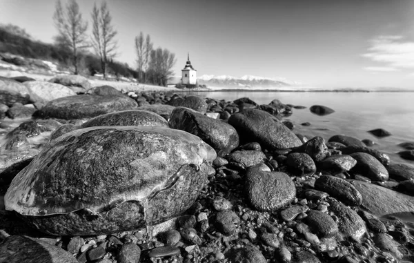 Icing on stone at beach — Stock Photo, Image