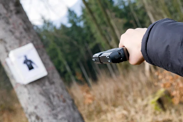 Pistola en las manos — Foto de Stock