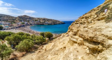 Matala mağaralarda Crete, Yunanistan