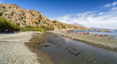 Preveli plaj Crete Island, Yunanistan
