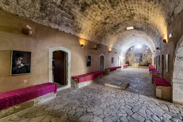 Interno del monastero Arkadi sull'isola di Creta, Grecia — Foto Stock