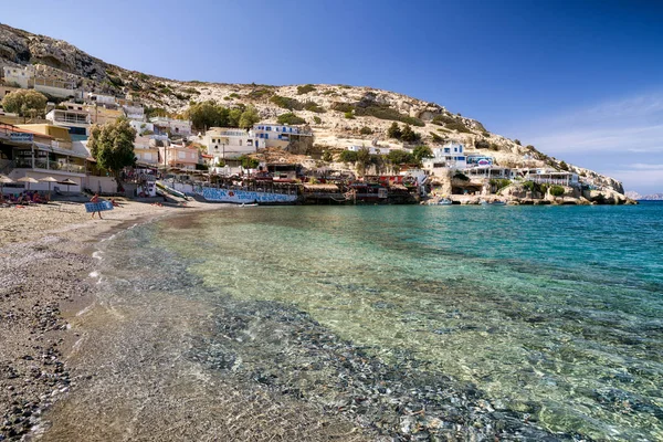 马塔拉海滩在克里特岛, 希腊 — 图库照片