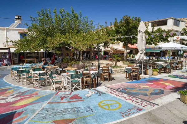 Taverna at Matala beach at Crete, Greece — Stock Photo, Image