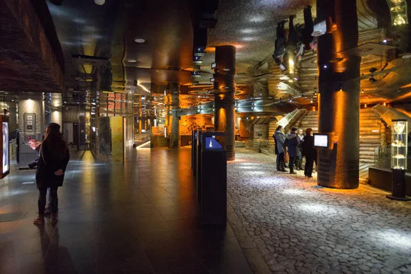 Rynek museu subterrâneo em Cracóvia, Polônia — Fotografia de Stock