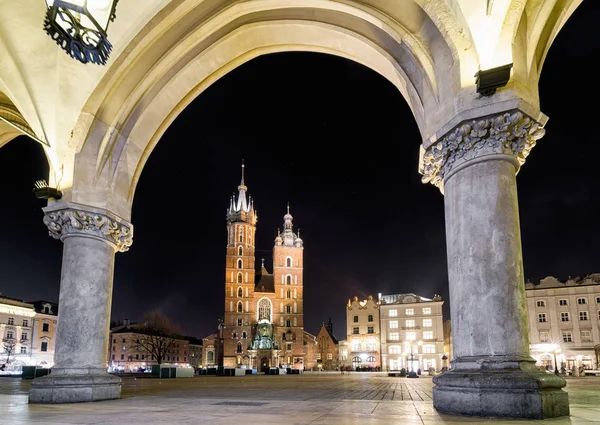 Ana kare ve St Mary's Basilica Krakow, Polonya — Stok fotoğraf
