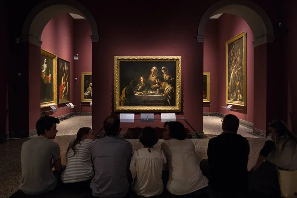カラヴァッジョ ミラノ、ブレラ美術館で絵画 — ストック写真