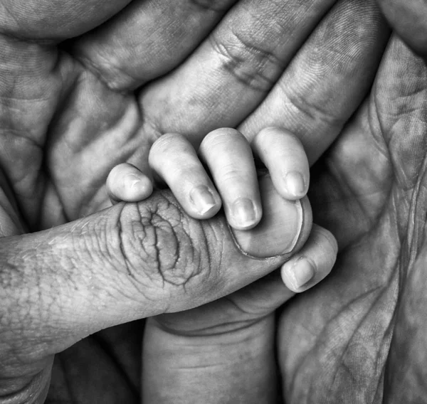 Mała dłoń w dłoni dla dorosłych — Zdjęcie stockowe
