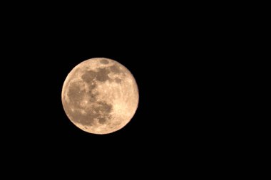 Supermoon on night sky