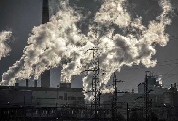 Zanieczyszczenia powietrza z fabryki — Zdjęcie stockowe