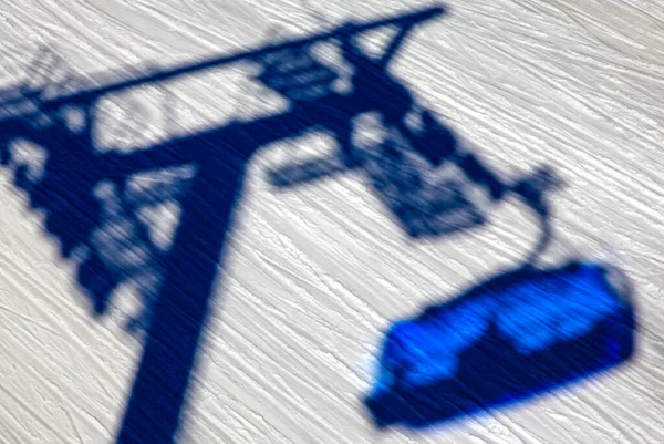 Тінь Лижного Крісла Снігу Схилі — стокове фото