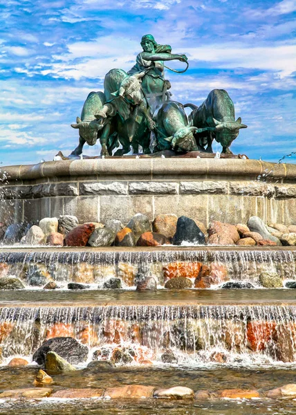 Gefion Fountain Gefionspringvanche Копли Дания — стоковое фото