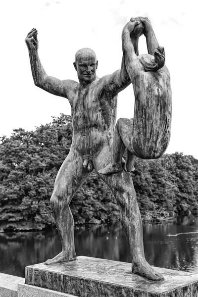 Oslo Norwegia Sierpień 2012 Nagie Rzeźby Stworzone Przez Gustava Vigelanda — Zdjęcie stockowe