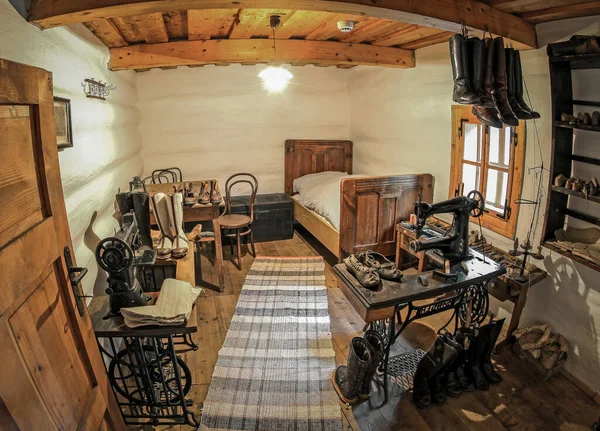 Pribylina Eslovaquia Enero Interior Típica Casa Rural Eslovaca Histórica Zapatero — Foto de Stock