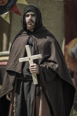 PARTIZANSKA LUPCA, SLOVAKIA - 29 Haziran: 29 Haziran 2019 tarihinde Partizanska Lupca 'da Utgard festivalinde ortaçağ rahibi