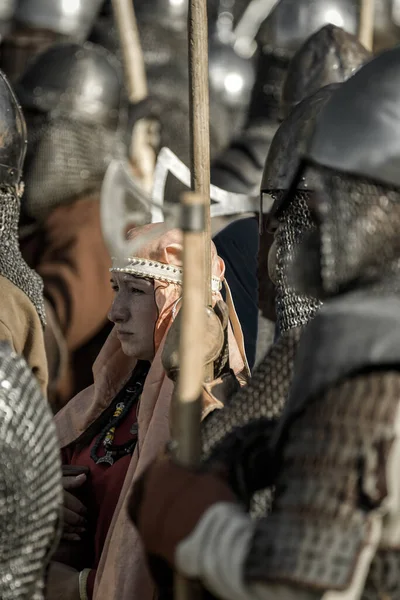 Partizanska Lupca Eslovaquia Jun Wpman Entre Guerreros Medievales Festival Utgard —  Fotos de Stock