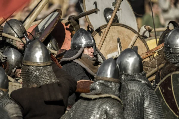 Partizanska Lupca Eslovaquia Jun Guerrero Batalla Medieval Festival Utgard Junio —  Fotos de Stock