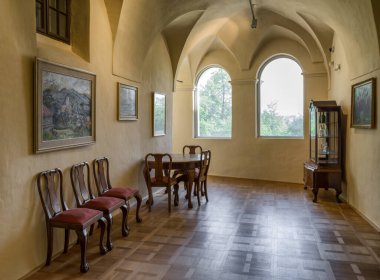 ZiliNA, SLOVAKIA - 25 Mayıs 2019 'da Zilina' da Budatin kalesinin içi