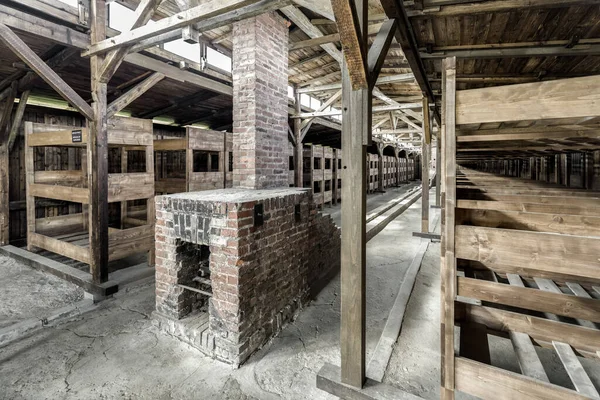 Brzezinka Polska Maj Wnętrze Koszar Obozie Koncentracyjnym Auschwitz Birkenau Maja — Zdjęcie stockowe