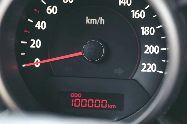 100K Mileage Tachometer Car — Stock Photo, Image