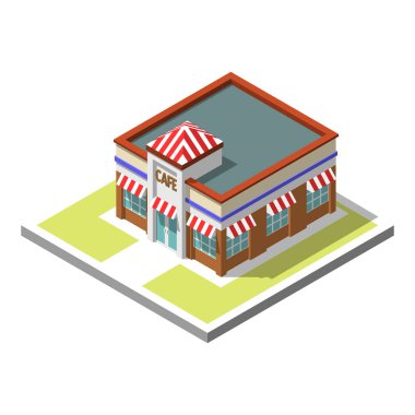 Vektör izometrik simgesi Infographic 3d bina