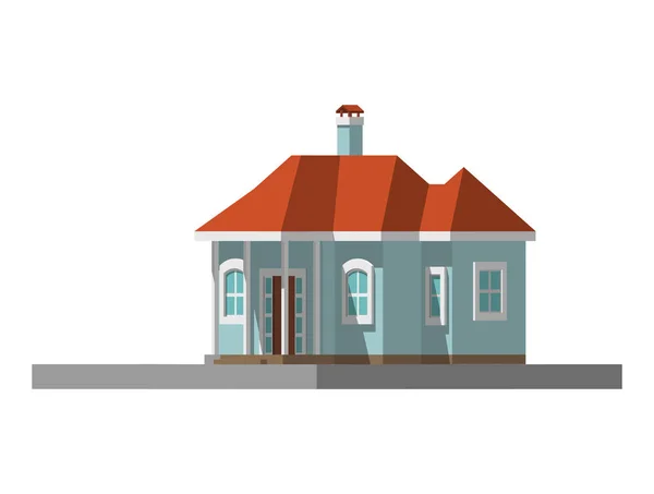 Imagen de una casa privada. ilustración vectorial — Vector de stock