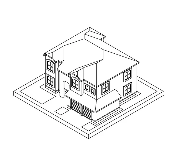 Disegno di casa privata — Vettoriale Stock