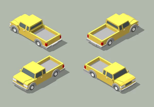 Vector isometrische icon set van pick-up truck. — Stockvector