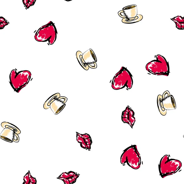 Sevgililer simgeler kümesi. Vektör seamless modeli