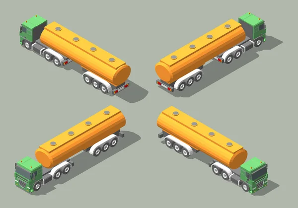 Projeto gráfico da ilustração do vetor do ícone isométrico do caminhão-tanque. Elementos infográficos —  Vetores de Stock