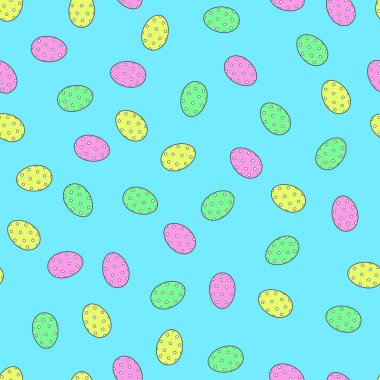 Dekoratif boyama kitabı için vektör öğelerinde Paskalya yumurta. Renkli dekoratif seamless modeli