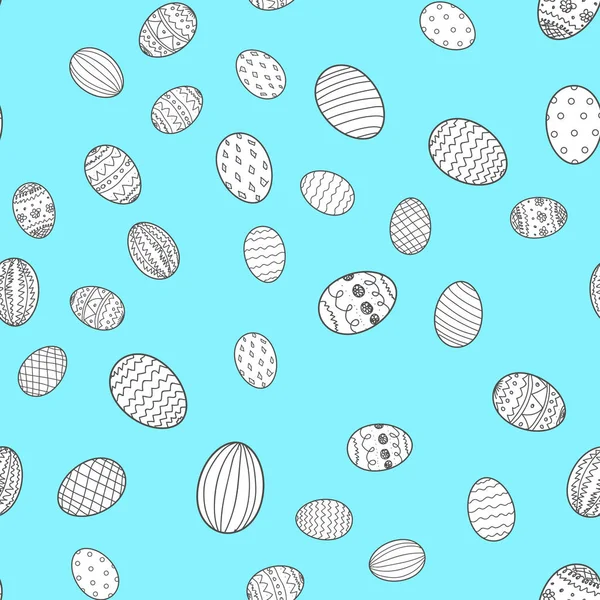 Пасхальні яйця Ручний малюнок декоративних елементів у векторі для розмальовки книг. Барвистий декоративний безшовний візерунок — стоковий вектор