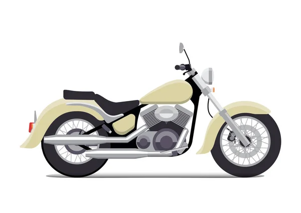 Platt vintage motorcykel vektorillustration. Klassiska chopper. Isolerad på vit bakgrund — Stock vektor