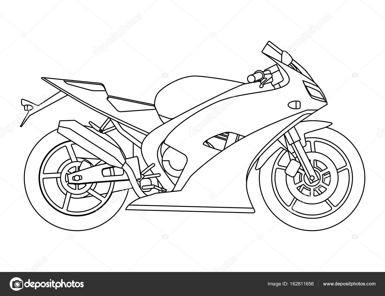 ilustração de página para colorir de corrida de moto 17022633 Vetor no  Vecteezy