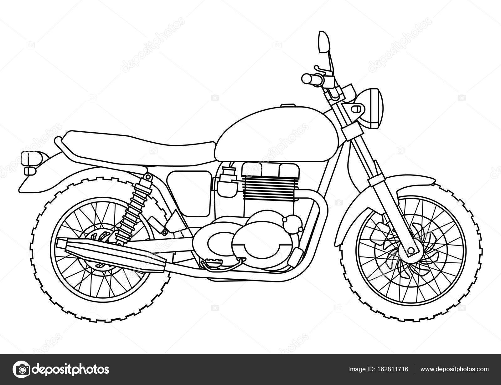 Vetores de Mão Desenhar O Estilo De Um Vetor Novo Moto Ilustração Livro  Para Colorir e mais imagens de Motocicleta - iStock