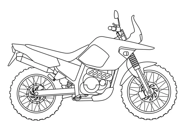 Handzeichnen Stil eines Vektors neue Motorrad-Illustration für Malbuch — Stockvektor