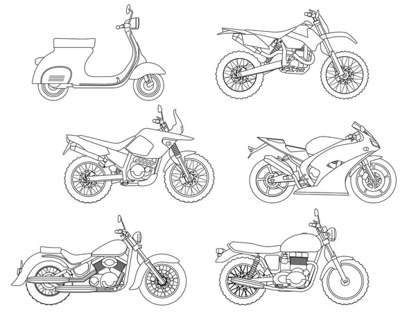 Estilo de dibujo a mano de un vector nueva ilustración de la motocicleta para colorear libro Ilustraciones De Stock Sin Royalties Gratis