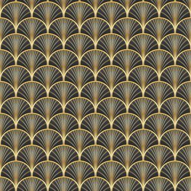 Art Deco Kusursuz Desen. Geometrik dekoratif doku. Vektör illüstrasyonu.