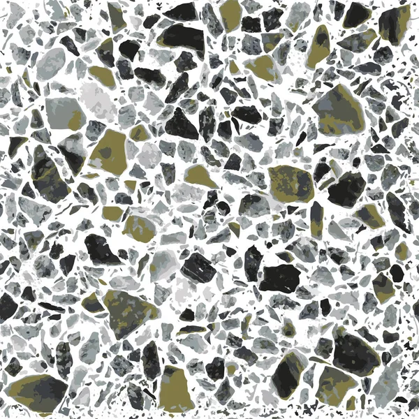 Terrazzo Zökkenőmentes Minta Absztrakt Háttér Padlóvektor Zökkenőmentes Illusztráció Természetes Kőből — Stock Vector