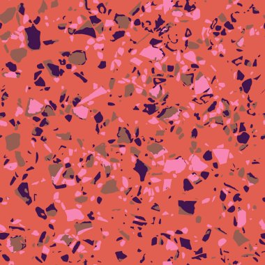 Terrazzo zemin mermeri, dikişsiz el yapımı desen. Geleneksel Venedik materyali.Granit ve kuvars taşları ve serpintileri cilalanmış yüzeylere karıştırılır. Mimari tasarımlar için soyut vektör arkaplanı