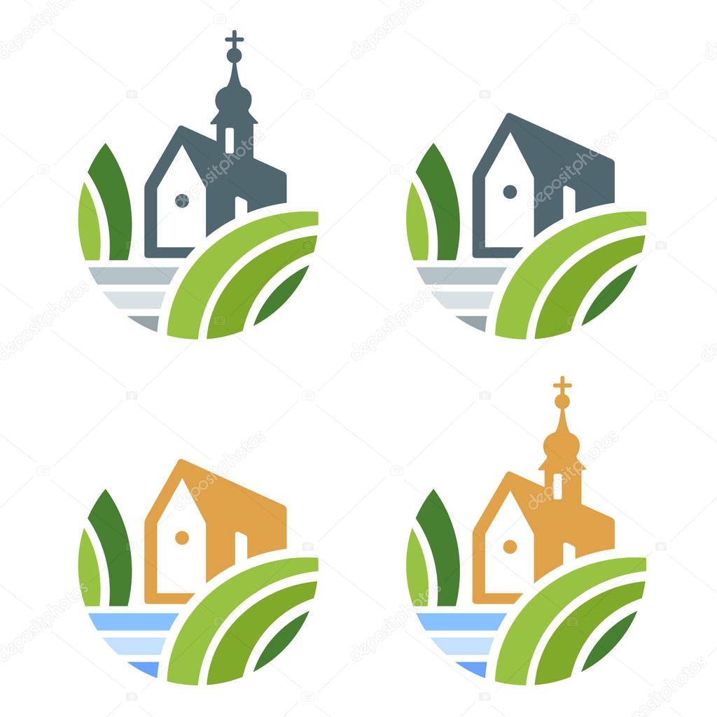 Church or Real Estate Icons Logo Set