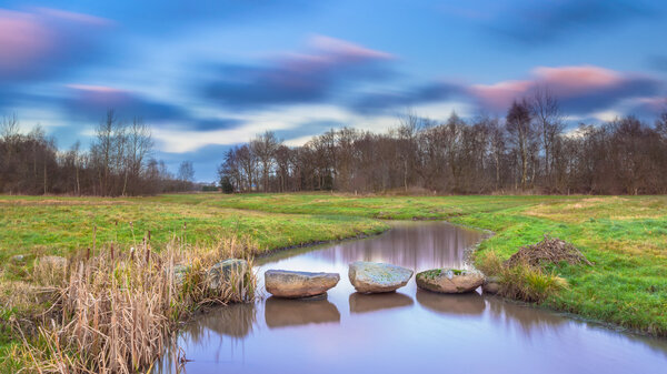 Stepping stones in river