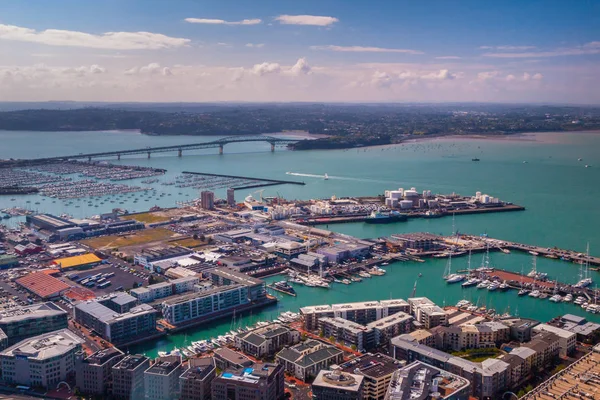 Auckland industriale vista aerea portuale — Foto Stock