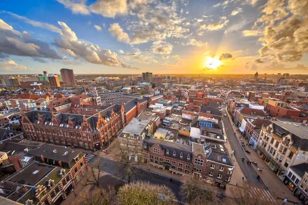 Se over Groningen by – stockfoto