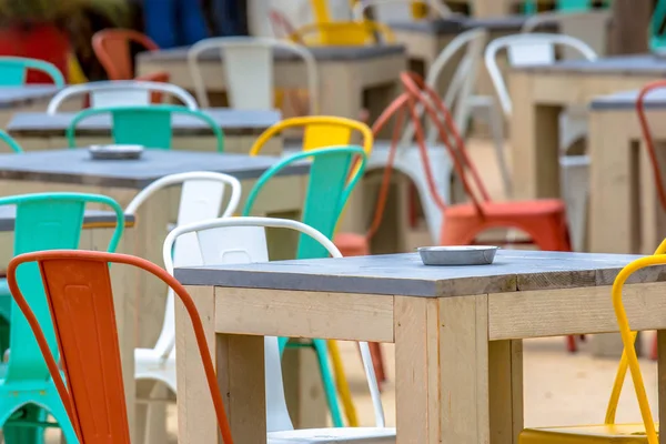 Colorida terraza en la cafetería — Foto de Stock