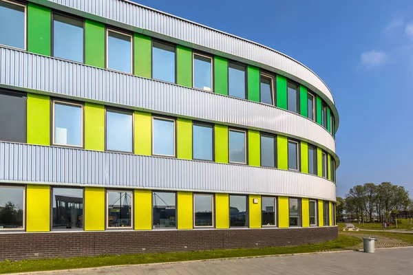 Architecture detail of school in bright colors — Stock Photo, Image
